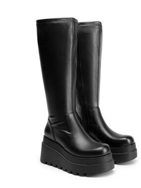 Women’s Dream Pairs Black Wedge Platform Knee-High Boots